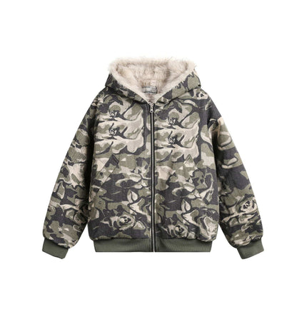 THETLSTUDIO Camo Fur Collar Padded Jacket