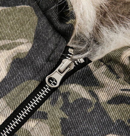 THETLSTUDIO Camo Fur Collar Padded Jacket