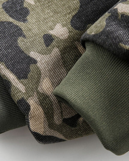 TALKLESSFASHION Camo Fur Collar Padded Jacket
