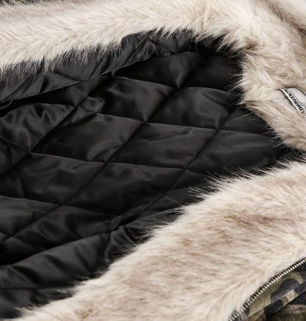 THETLSTUDIO Camo Fur Collar Padded Jacket