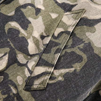 TALKLESSFASHION Camo Fur Collar Padded Jacket