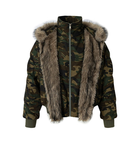 THETLSTUDIO Camo Pilot Fur Collar Jacket
