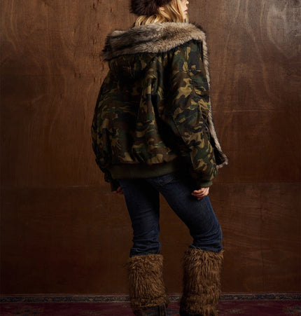 THETLSTUDIO Camo Pilot Fur Collar Jacket