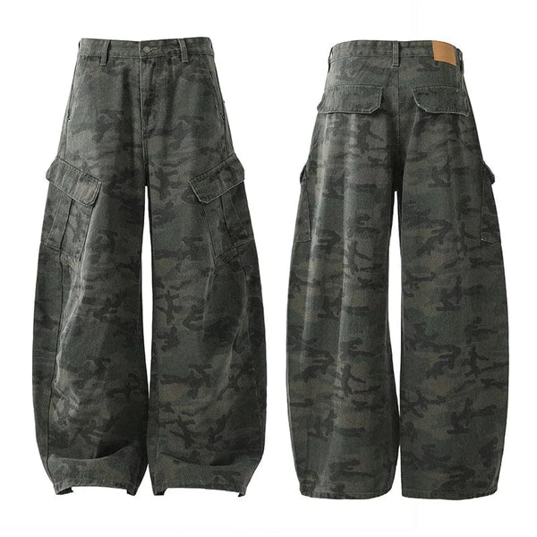 Curved-knife Jeans Camouflage Cargo Pants -----1009