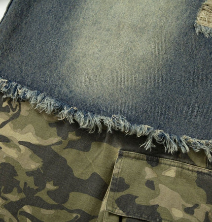 THETLSTUDIO Camouflage Contrast Stitched Jeans