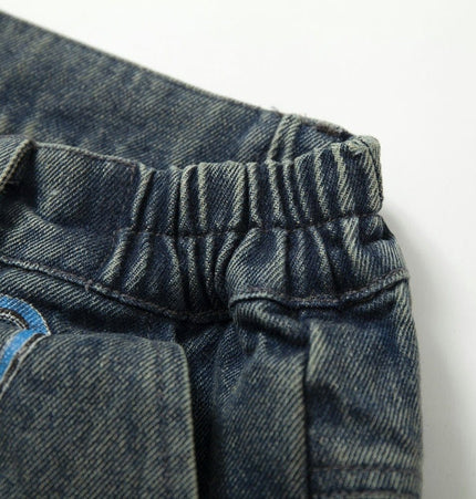 THETLSTUDIO Camouflage Contrast Stitched Jeans
