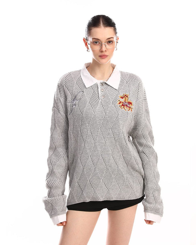 TALKLESSFASHION Campus Style Fake Two-Piece Sweater