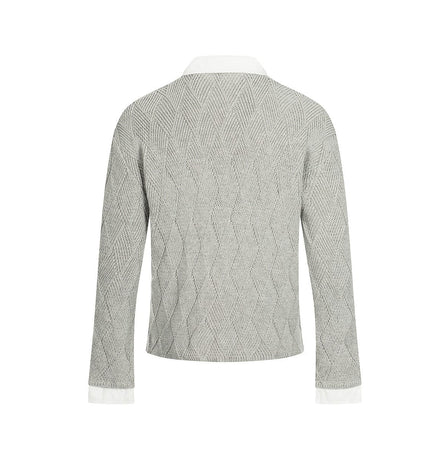 THETLSTUDIO Campus Style Fake Two-Piece Sweater