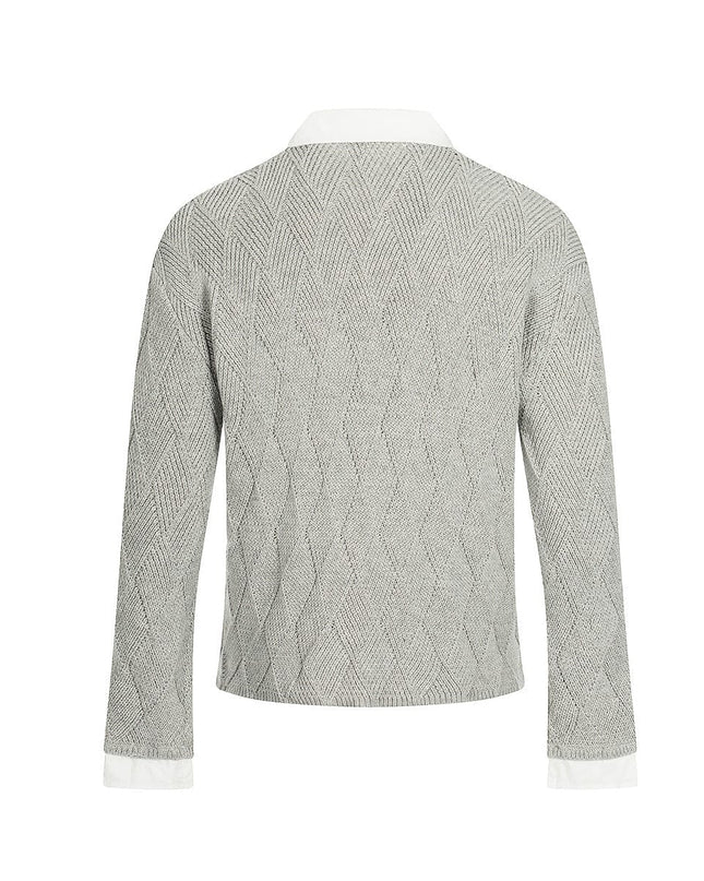TALKLESSFASHION Campus Style Fake Two-Piece Sweater
