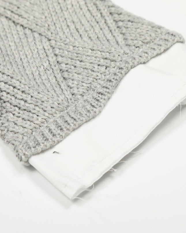 TALKLESSFASHION Campus Style Fake Two-Piece Sweater