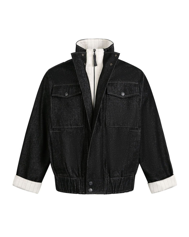 TALKLESSFASHION Chaotic Contrast Patchwork Street Jacket