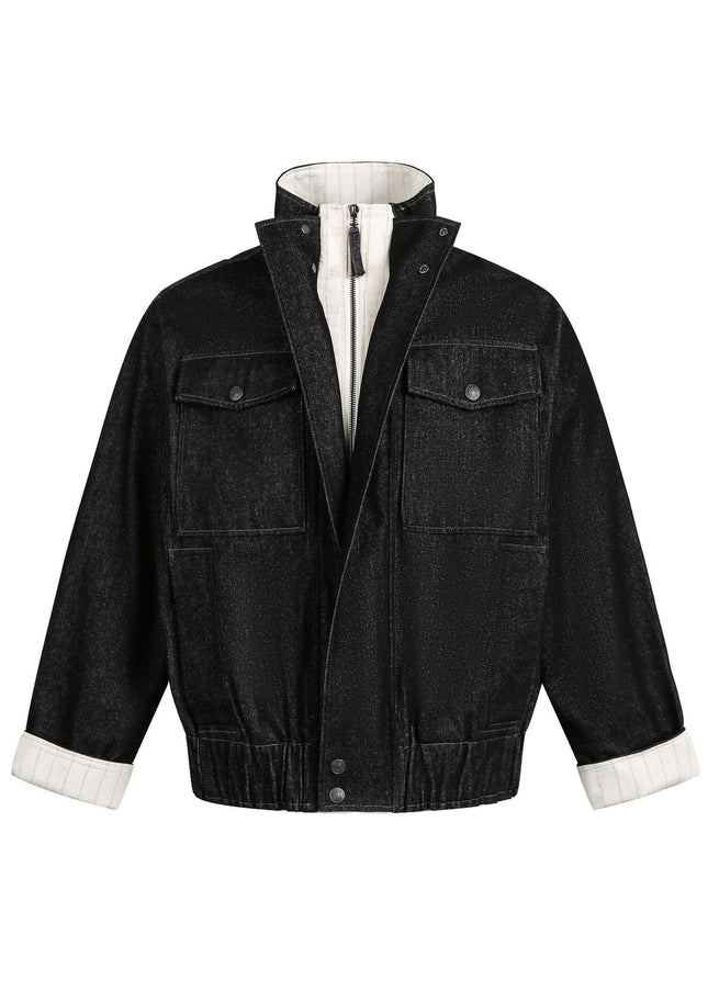 TALKLESSFASHION Chaotic Contrast Patchwork Street Jacket