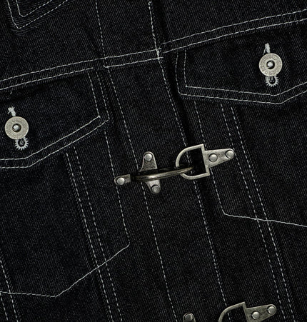 TALKLESSFASHION Chaotic High Street Individuality Design Loose Denim Jacket