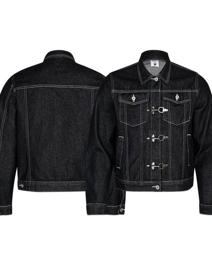 TALKLESSFASHION Chaotic High Street Individuality Design Loose Denim Jacket