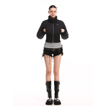 TALKLESSFASHION Cinched Waist Padded Jacket