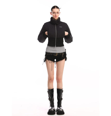 TALKLESSFASHION Cinched Waist Padded Jacket