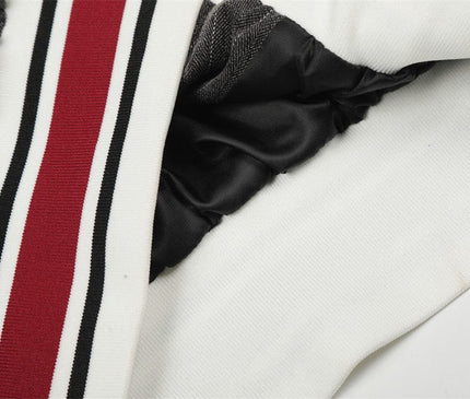 TALKLESSFASHION cleanfit vertical striped casual sportssuit men's stand-up collar jacket trendy brand color-blocked double-toe straight-leg trousers