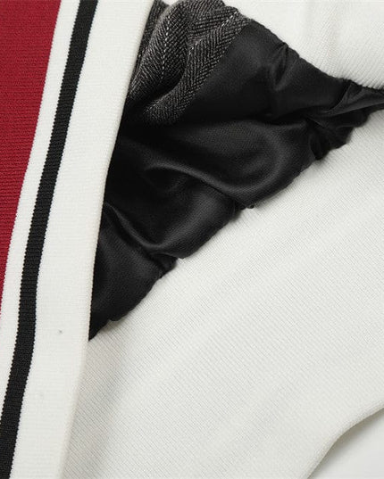 TALKLESSFASHION cleanfit vertical striped casual sportssuit men's stand-up collar jacket trendy brand color-blocked double-toe straight-leg trousers