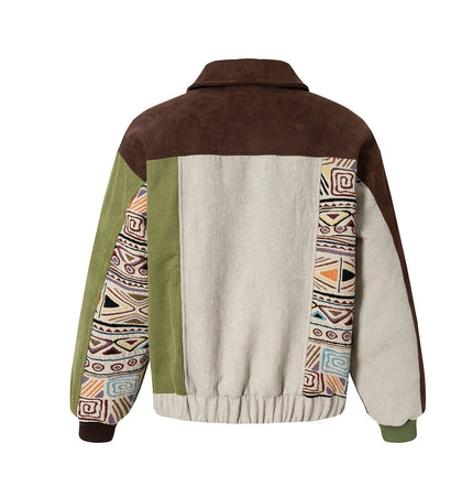 THETLSTUDIO Corduroy Ethnic Design Puffer