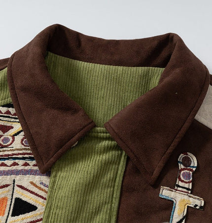 THETLSTUDIO Corduroy Ethnic Design Puffer