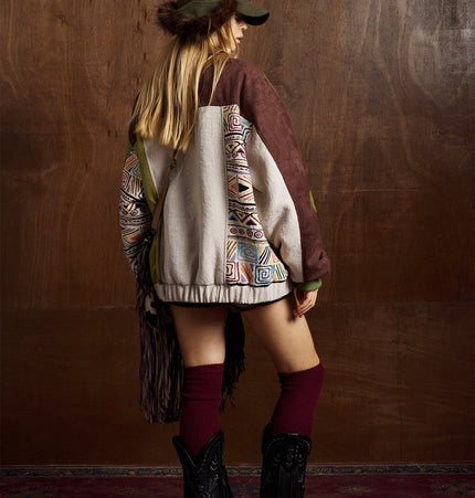 THETLSTUDIO Corduroy Ethnic Design Puffer