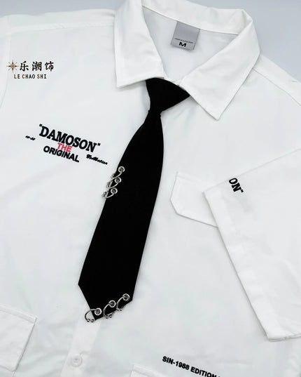 TALKLESSFASHION Corn ring zip-free tie Le Chao ornament no-hit shirt tie