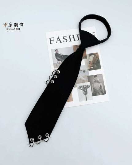 TALKLESSFASHION Corn ring zip-free tie Le Chao ornament no-hit shirt tie