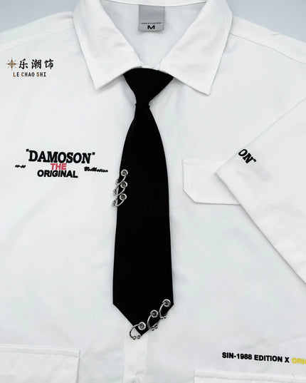 TALKLESSFASHION Corn ring zip-free tie Le Chao ornament no-hit shirt tie