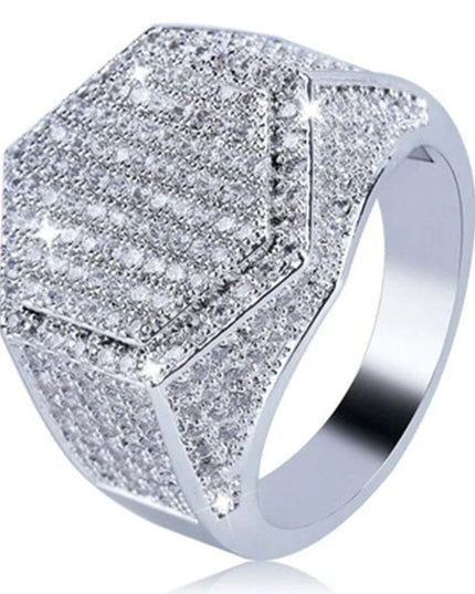 TALKLESSFASHION Cr6132 / 7 Rhinestone Silver Rings---------8669
