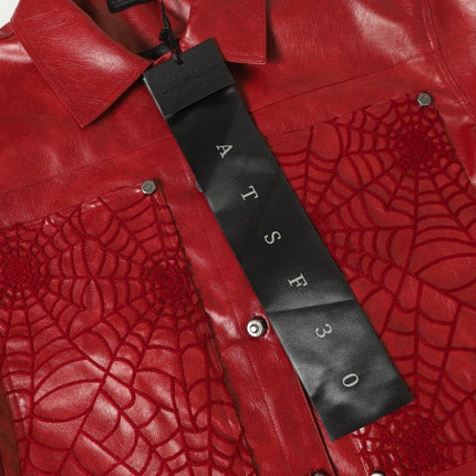 TALKLESSFASHION Crocodile print shoulder pads, leather jackets, jackets, niche European and American hiphop jackets, men's trends, high-end vintage tops
