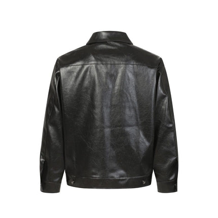 TALKLESSFASHION Crocodile print shoulder pads, leather jackets, jackets, niche European and American hiphop jackets, men's trends, high-end vintage tops