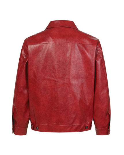 TALKLESSFASHION Crocodile print shoulder pads, leather jackets, jackets, niche European and American hiphop jackets, men's trends, high-end vintage tops