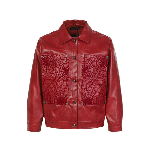 THETLSTUDIO Crocodile print shoulder pads, leather jackets, jackets, niche European and American hiphop jackets, men's trends, high-end vintage tops