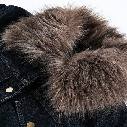 TALKLESSFASHION Cropped Biker Denim Jacket