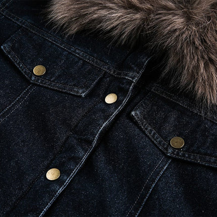 TALKLESSFASHION Cropped Biker Denim Jacket