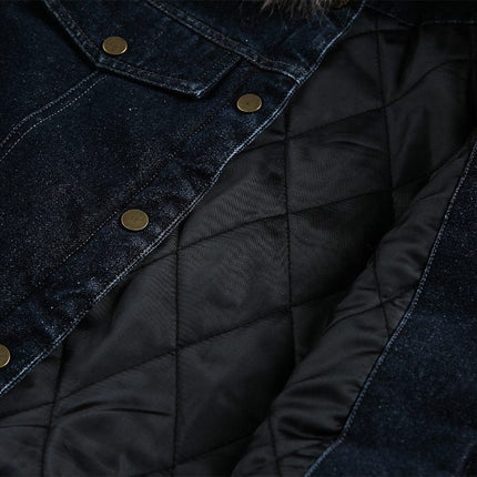 TALKLESSFASHION Cropped Biker Denim Jacket