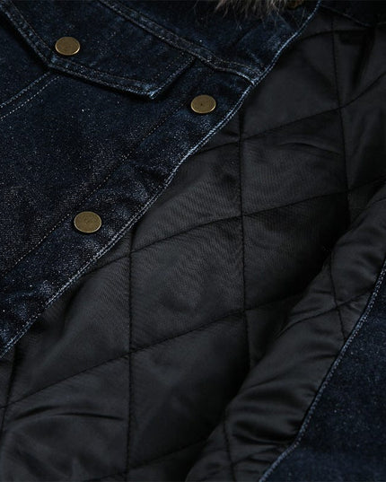 TALKLESSFASHION Cropped Biker Denim Jacket