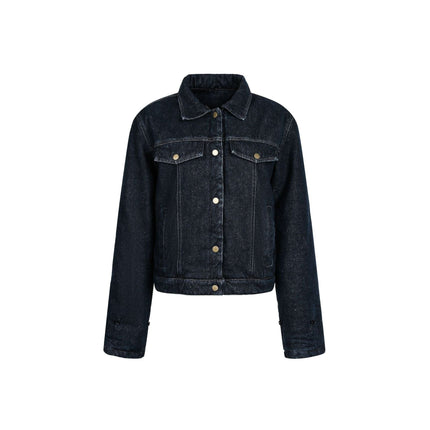 TALKLESSFASHION Cropped Biker Denim Jacket