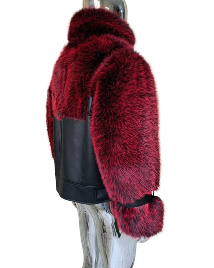 TALKLESSFASHION Cropped Color Block Padded Jacket