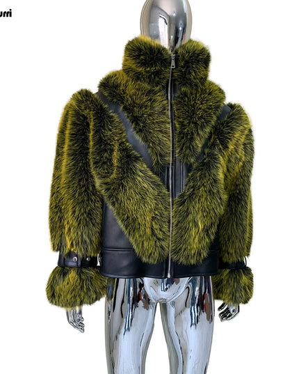 TALKLESSFASHION Cropped Color Block Padded Jacket