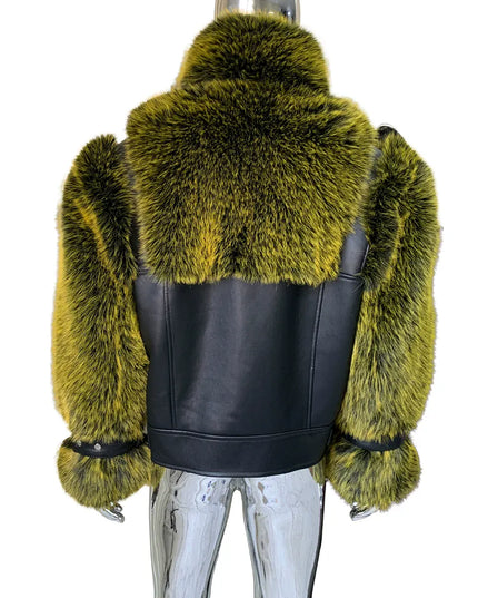 TALKLESSFASHION Cropped Color Block Padded Jacket