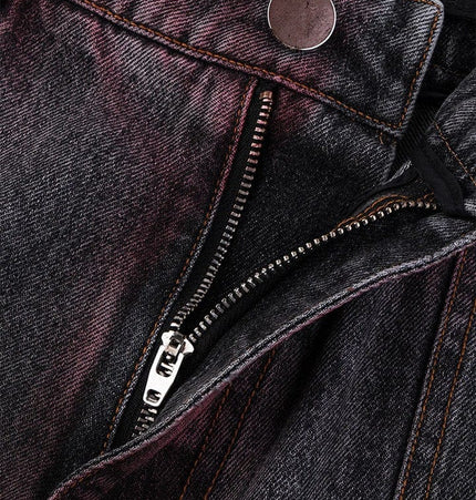 THETLSTUDIO Cross-border European and American high street vibe pants, jeans, American straight stitching, splashed ink, slightly flared trousers, men's one-piece delivery