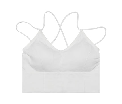 TALKLESSFASHION Crossing small suspender underwear vest with chest pad women's summer sexy beautiful back inner wear sports bandeau bra all-in-one tide