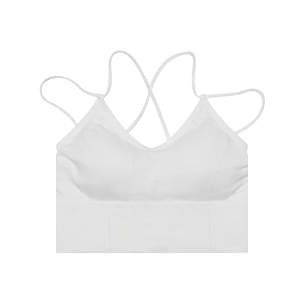 TALKLESSFASHION Crossing small suspender underwear vest with chest pad women's summer sexy beautiful back inner wear sports bandeau bra all-in-one tide