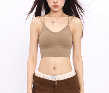 TALKLESSFASHION Crossing small suspender underwear vest with chest pad women's summer sexy beautiful back inner wear sports bandeau bra all-in-one tide