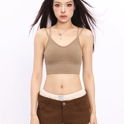 TALKLESSFASHION Crossing small suspender underwear vest with chest pad women's summer sexy beautiful back inner wear sports bandeau bra all-in-one tide