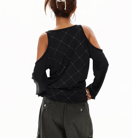 THETLSTUDIO Cyber-Sport Digital Off-Shoulder Top