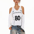 TALKLESSFASHION Cyber-Sport Digital Off-Shoulder Top