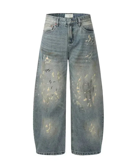 TALKLESSFASHION Cyber washed Blue Baggy Jeans  --4848