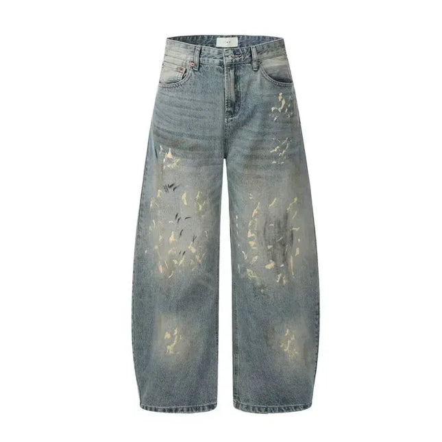 TALKLESSFASHION Cyber washed Blue Baggy Jeans  --4848